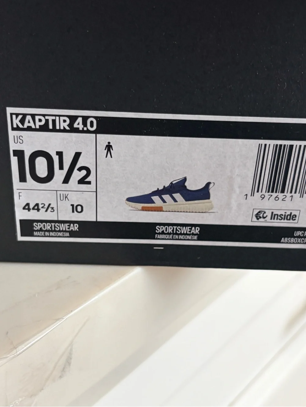 Adidas Kaptir 4.0 Blue Mesh Athletic Sneakers with White Stripes